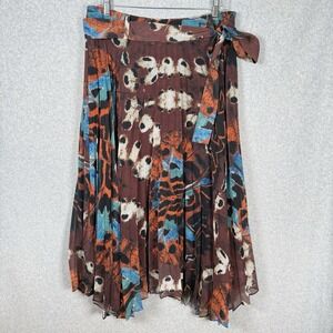 Ipekyol skirt womens 12 asymmetrical tie wiast patterend midi Y2k style